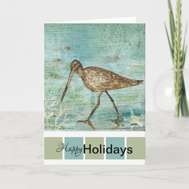 Glad helg Shore Bird Art Kort (Framsida)