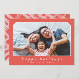 GLAD HELG simpelt julklad kursiv ram röd Julkort