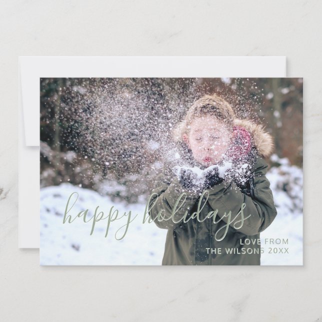 Glad helg Simple Script Kids Photo Card Julkort (Framsida)