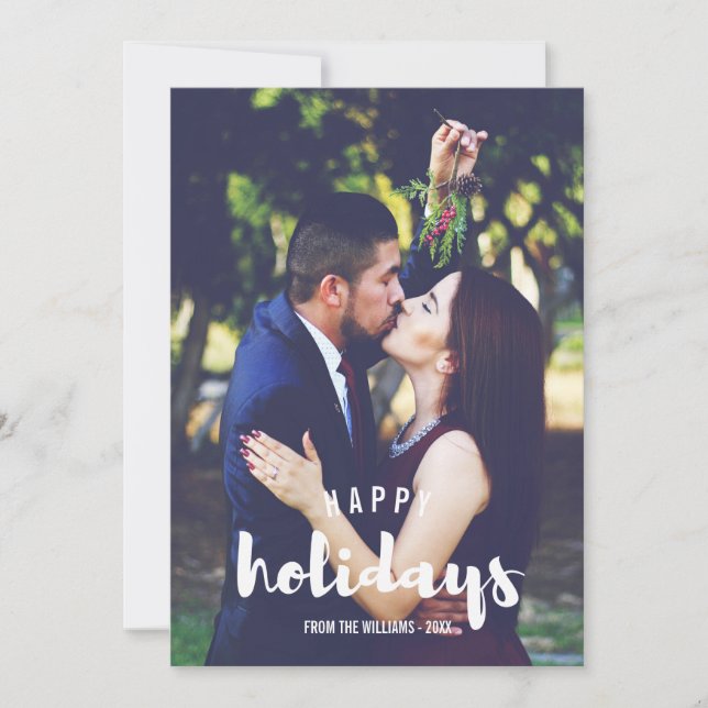 Glad helg Skisserad Personlig Foto Julkort (Framsida)