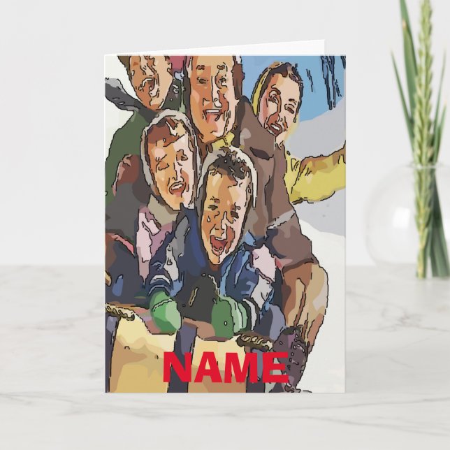 Glad helg Sled Ride Add Namn (Framsida)