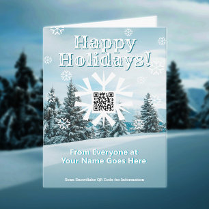 Glad helg Small Julafton Card Snowflake QR-kod Kort