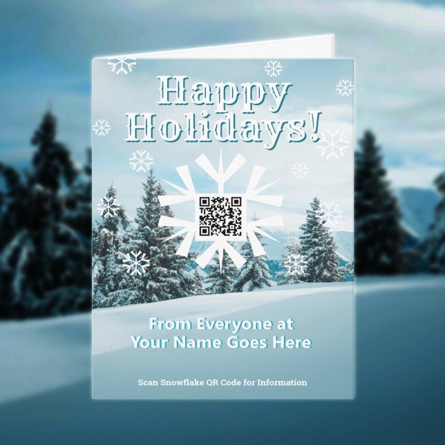 Glad helg Small Julafton Card Snowflake QR-kod Kort (Skapare uppladdad)