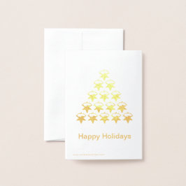 Glad helg snö Stars Träd jul Folierat Kort