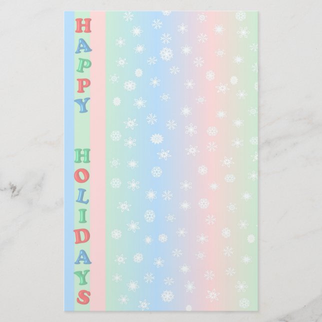 Glad helg Snöflingor Stationery Brevpapper (Framsida)