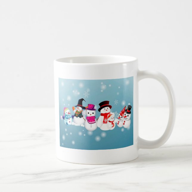 Glad helg Snögubbar Kaffemugg (Höger)