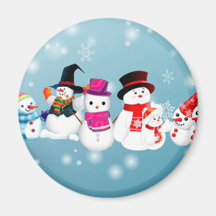 Glad helg Snögubbar Magnet