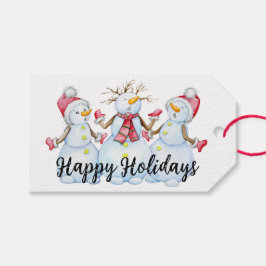Glad helg Snögubbar Presentetikett