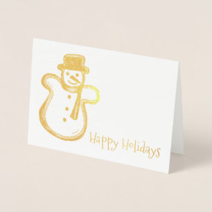 Glad helg Snögubbe Cookie Jul Hanukkah Folierat Kort
