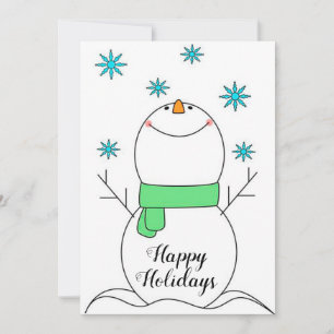 Glad helg Snögubbe Julkort