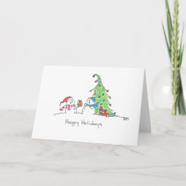 Glad helg Snögubbe Kort