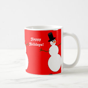 Glad helg Snögubbe Tiled Kaffemugg