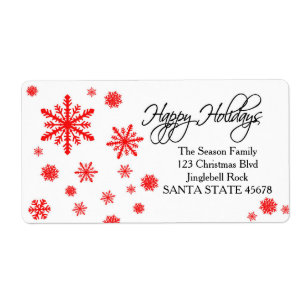 Glad helg snowflake Helgdag Address Label Fraktsedel