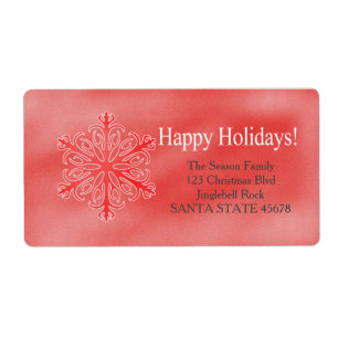 Glad helg snowflake Helgdag Address Label Fraktsedel