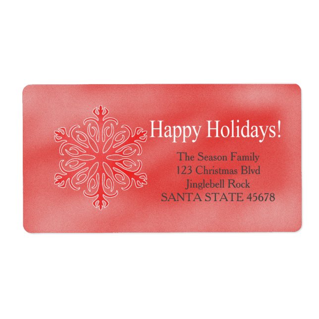 Glad helg snowflake Helgdag Address Label Fraktsedel (Framsidan)