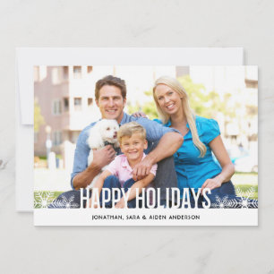 Glad helg Snowflake Photo jul Julkort