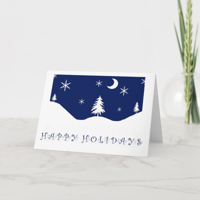 Glad helg Snowscape-hälsningskort (Framsida)