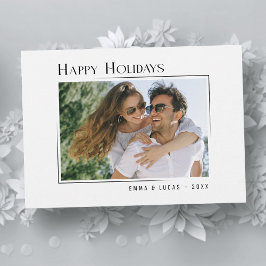 Glad helg Snyggt Modern Minimalistiskt foto Julkort