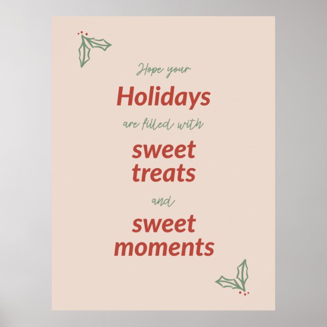 Glad helg Söt julkort Poster (Framsidan)