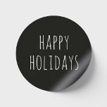 Glad helg. Svart, enkel vinterjul Runt Klistermärke<br><div class="desc">Svart,  söt,  minimalistisk,  enkel typografisk dekal "Glad helg" för vinterjulklapp. Kontakta mig om du behöver fler artiklar.</div>