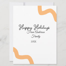 Glad helg svart orange namn datum år spiral  julkort