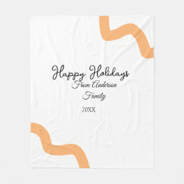 Glad helg svarta orange namn, år spiral fleecefilt