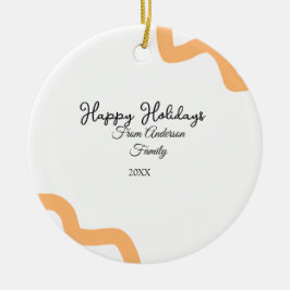 Glad helg svarta orange namn, år spiral julgransprydnad keramik