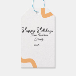 Glad helg svarta orange namn, år spiral presentetikett