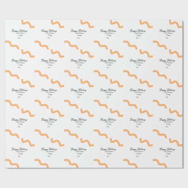 Glad helg svarta orange namn, år spiral presentpapper (Platt)