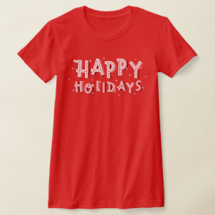 Glad helg text vit på röd t shirt