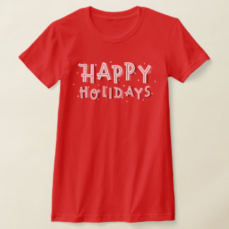 Glad helg text vit på röd t shirt