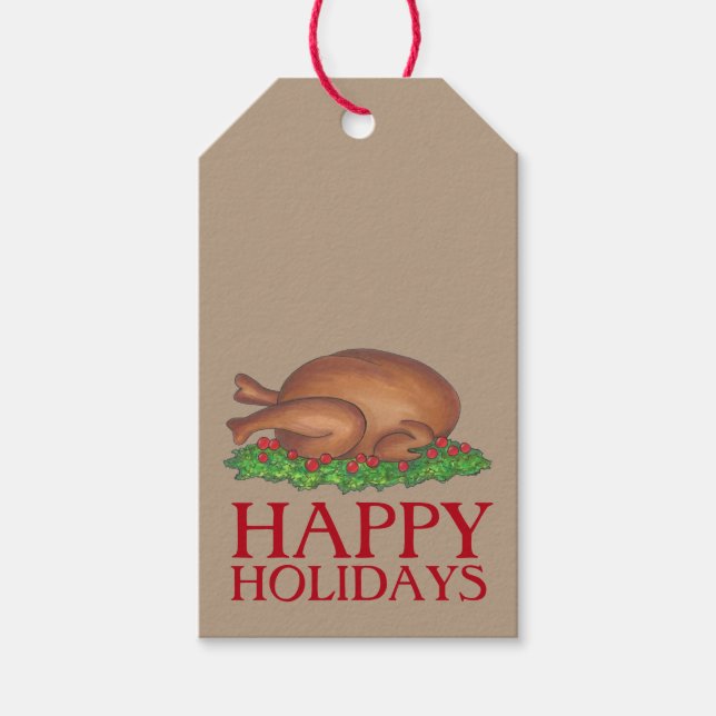 Glad helg Thanksgivingen jul Turkiet-dagen Presentetikett (Framsidan)