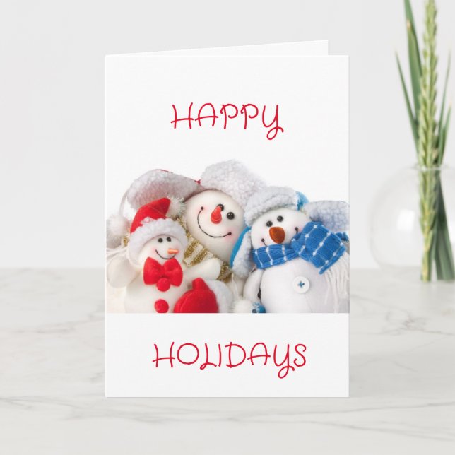 GLAD HELG TILL "DU" SÄGER SNÖGUBBAR HELGDAG CARD (Framsida)