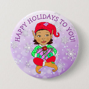 Glad helg till You Girl Elf och Snöflingor Knapp