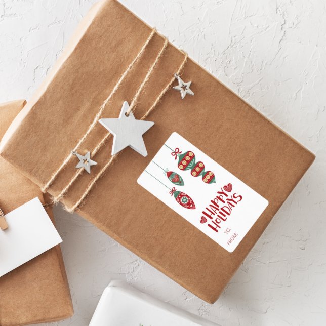 Glad helg TO/FROM Ornament Gift-etikett Fraktsedel (Skapare uppladdad)