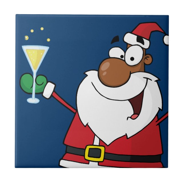 Glad helg Toast från Black Santa Kakelplatta (Framsidan)