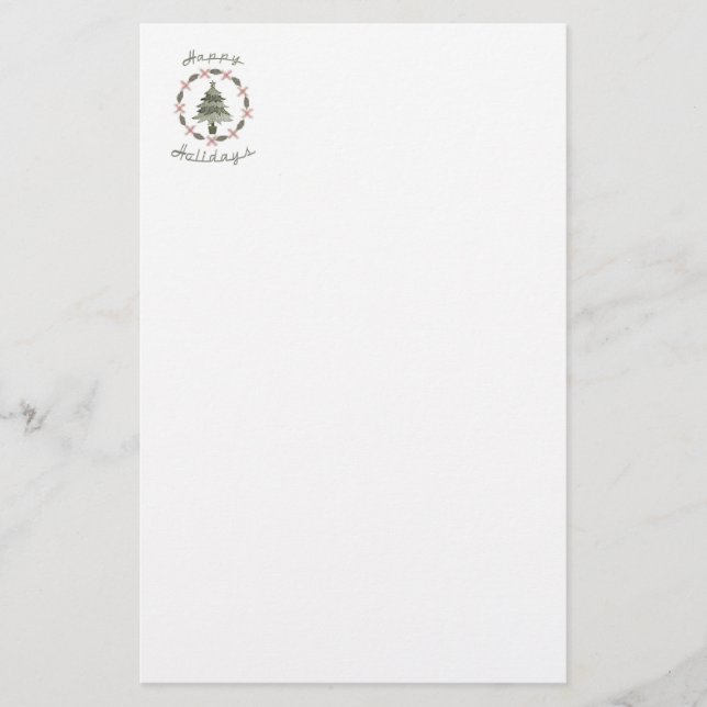 Glad helg Träd Brevpapper (Framsida)