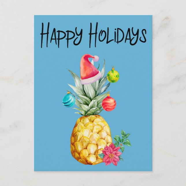 Glad helg Tropisk Pineapple Jul Vykort (Framsida)