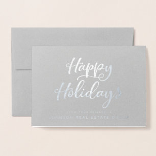 Glad helg Typografi   Holiday Greetings Folierat Kort