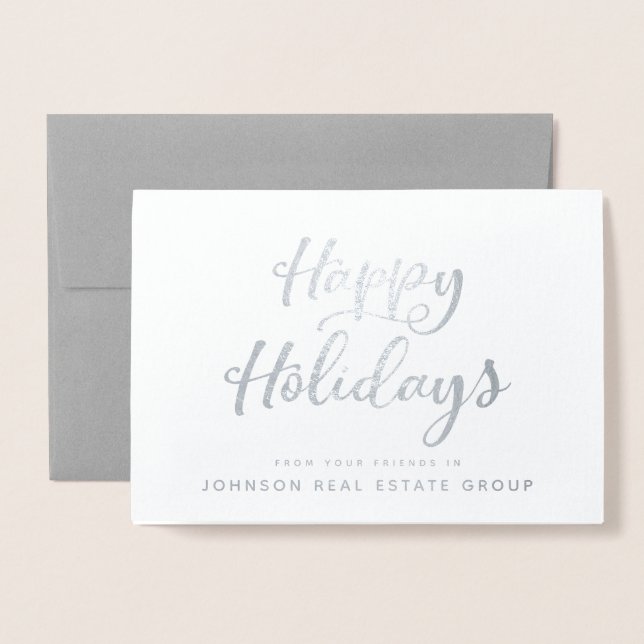 Glad helg Typografi | Holiday Greetings Folierat Kort (Framsida med kuvert)