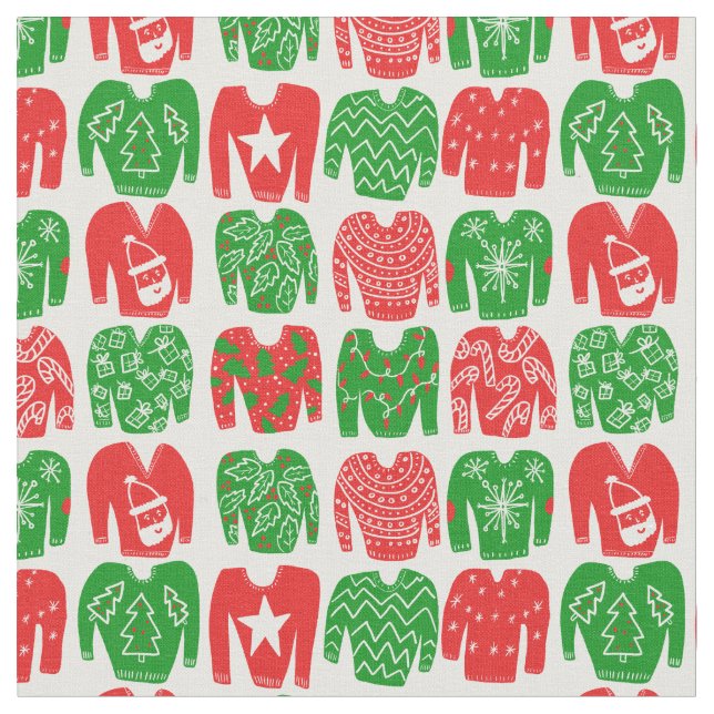 Glad helg Ugly jul Sweater Mönster Tyg (Närbild)