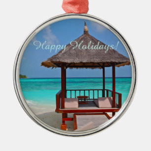 Glad helg vackra Maldives öar Julgransprydnad Metall