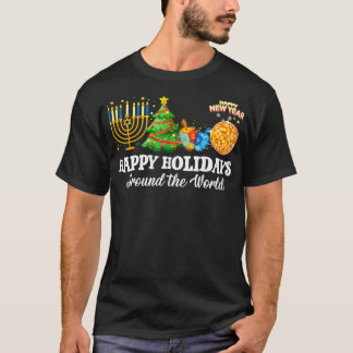 Glad helg Värld runt julfamilj M T Shirt