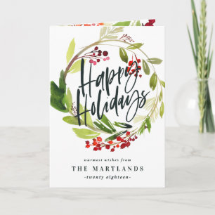 Glad helg vattenfärgsbild för blommigt Helgdag Kort