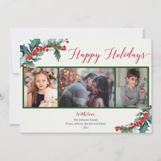 Glad helg vattenfärgshotell 3-fotokort (Framsida)