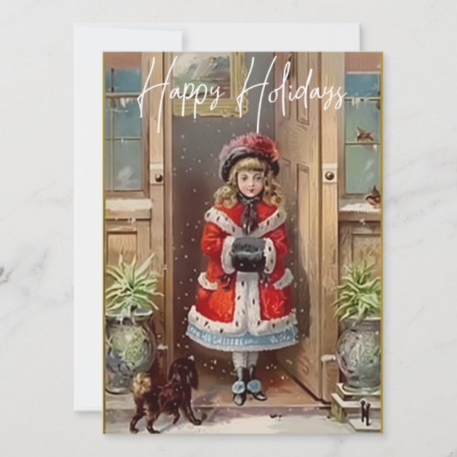 Glad helg Victorian Girl Greeting Card (Framsida)