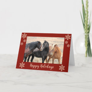 Glad helg Vild Horses Card Tack Kort