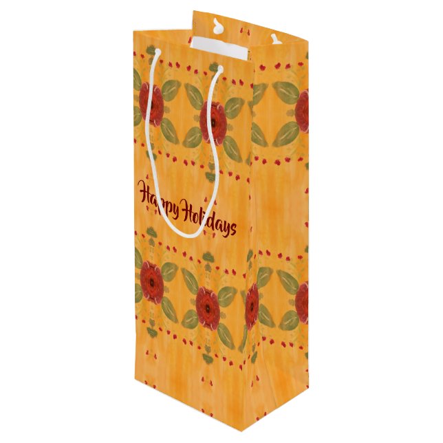 glad helg Vin Papper Gift Bag (Baksidan Vinklad)