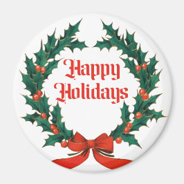 Glad helg Vintage Holly-julfransen Magnet