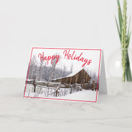 Glad helg Vintage Snowy Barn-foto
